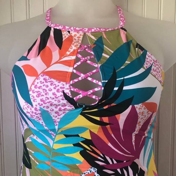 BLEU BY ROD BEATTIE Retail $114 High Neck Tankini Hipster 2 PC Size 8 - Picture 3 of 6